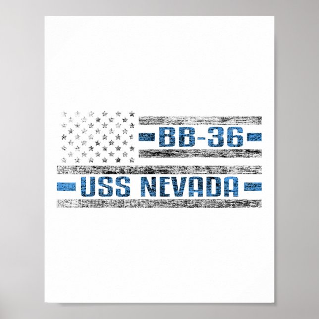 Poster Uss Nevada Wwii Battleship Bb-36 Exército American (Frente)