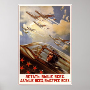 Pôster USSR Aviação soviética 1954