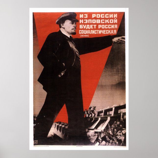 Poster USSR CCCP Guerra Fria União Soviética de Propagand (Frente)