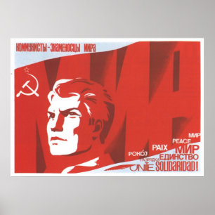 Pôster USSR CCCP Guerra Fria União Soviética de Propagand
