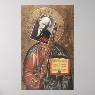 Pôster USSR CCCP Guerra Fria União Soviética de Propagand