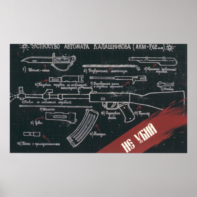 Pôster USSR CCCP Guerra Fria União Soviética de Propagand (Frente)