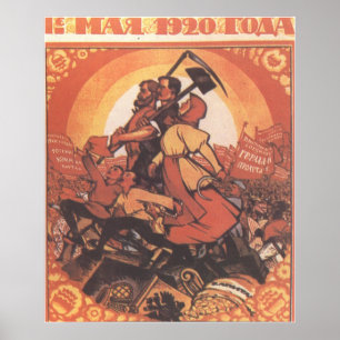 Pôster USSR CCCP Guerra Fria União Soviética de Propagand