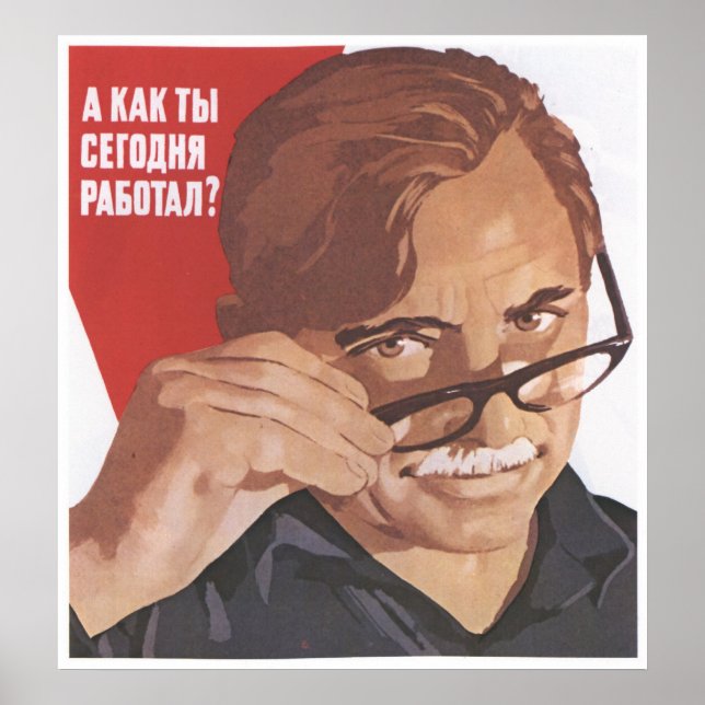 Pôster USSR CCCP Guerra Fria União Soviética de Propagand (Frente)