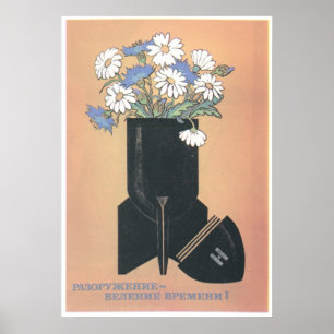 Pôster USSR CCCP Guerra Fria União Soviética de Propagand