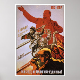 Poster USSR CCCP Guerra Fria União Soviética de Propagand