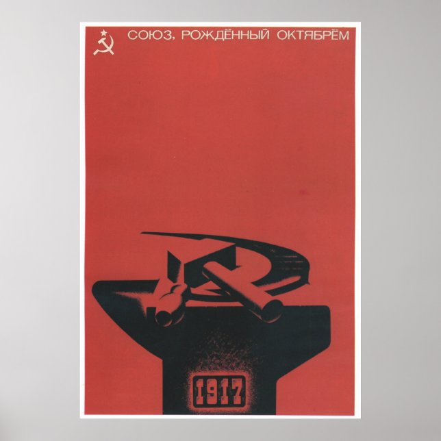 Poster USSR CCCP Guerra Fria União Soviética de Propagand (Frente)