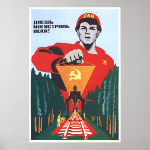 Pôster USSR CCCP Guerra Fria União Soviética de Propagand