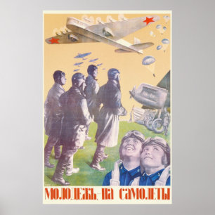 Pôster USSR CCCP Guerra Fria União Soviética de Propagand