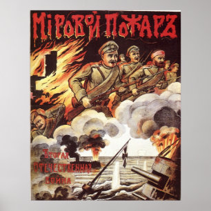 Pôster USSR CCCP Guerra Fria União Soviética de Propagand