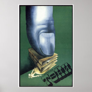 Pôster USSR CCCP Guerra Fria União Soviética de Propagand