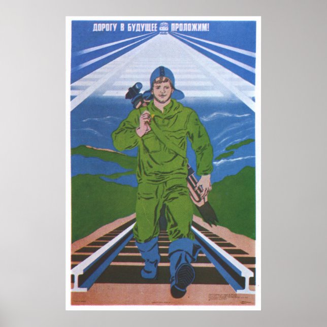 Poster USSR CCCP Guerra Fria União Soviética de Propagand (Frente)