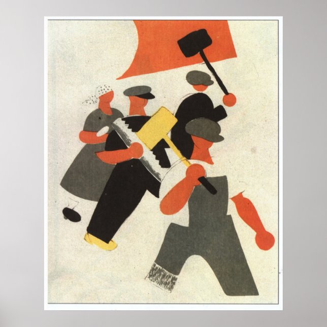 Pôster USSR CCCP Guerra Fria União Soviética de Propagand (Frente)