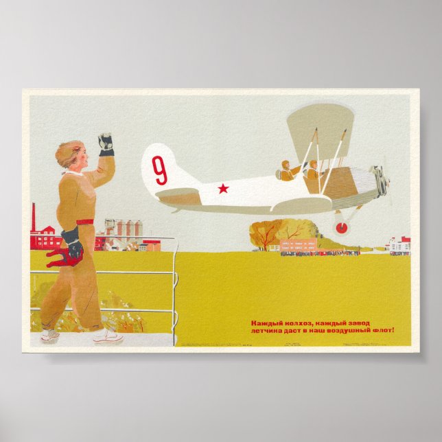 Pôster USSR CCCP Guerra Fria União Soviética de Propagand (Frente)