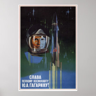 Poster USSR Soviet Aviation Y. A. Gagarin 1961
