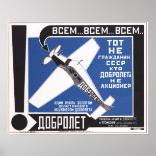 Pôster USSR Soviet Union Dobrolet Advertising 1923