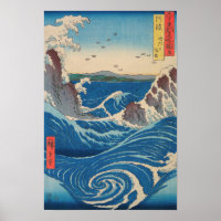 Utagawa Hiroshige - Naruto Whirlpool, Província de