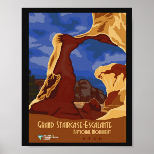 Poster Utah Arches Viagens vintage do Monumento Nacional