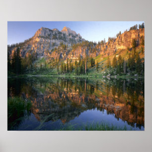 Pôster UTAH. EUA. Mt. Magog refletido no White Pine