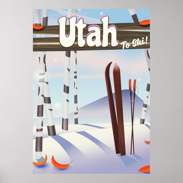 Poster Utah para esquiar! (Frente)