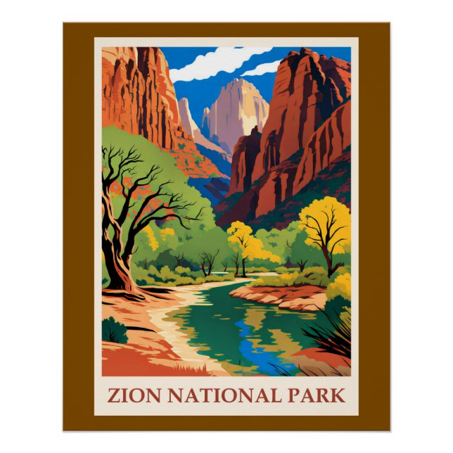 Pôster Utah - Parque Nacional Zion (Frente)
