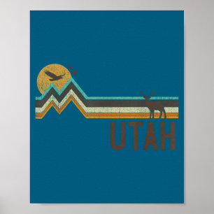 Poster Utah - vintage homens mulheres 70s 80s gráfico leg