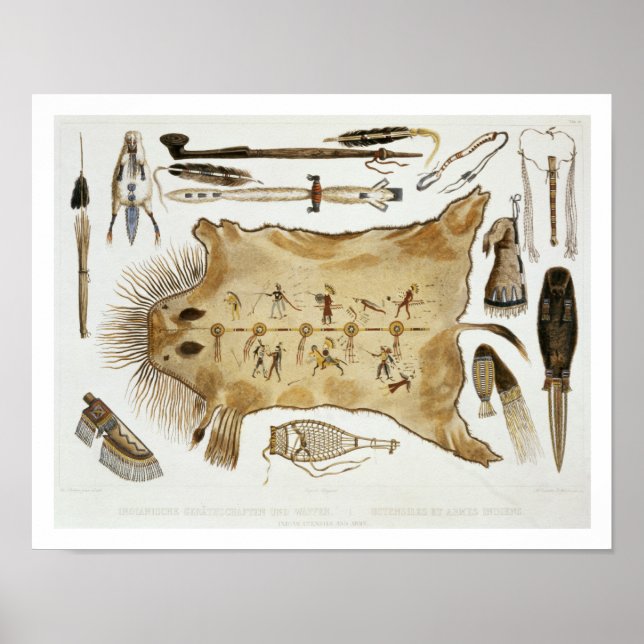 Poster Utensílios e armas indianos, placa 21 do volume 2  (Frente)