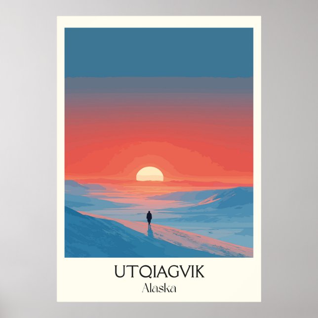Poster Utqiagvik Alaska Arctic Sunset Landscape (Frente)