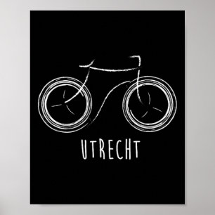 Poster Utrecht Holanda Bicicleta Vintage Retro Fofo 