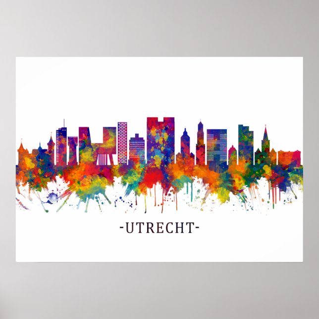 Poster Utrecht Países Baixos Skyline (Frente)