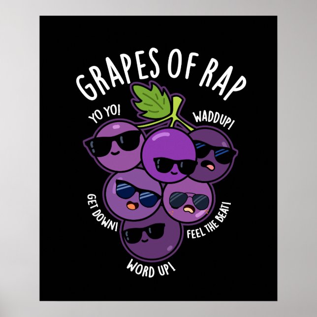 Poster Uvas De Fruta Engraçada Por Rap (Frente)