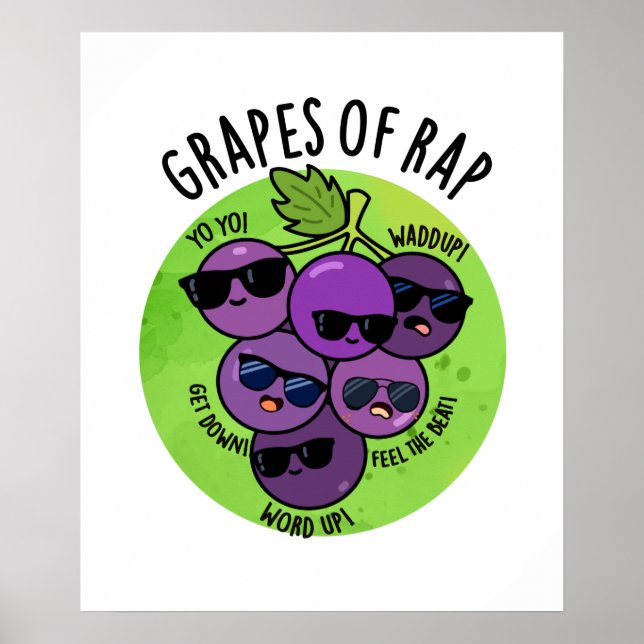 Poster Uvas De Fruta Engraçada Por Rap (Frente)