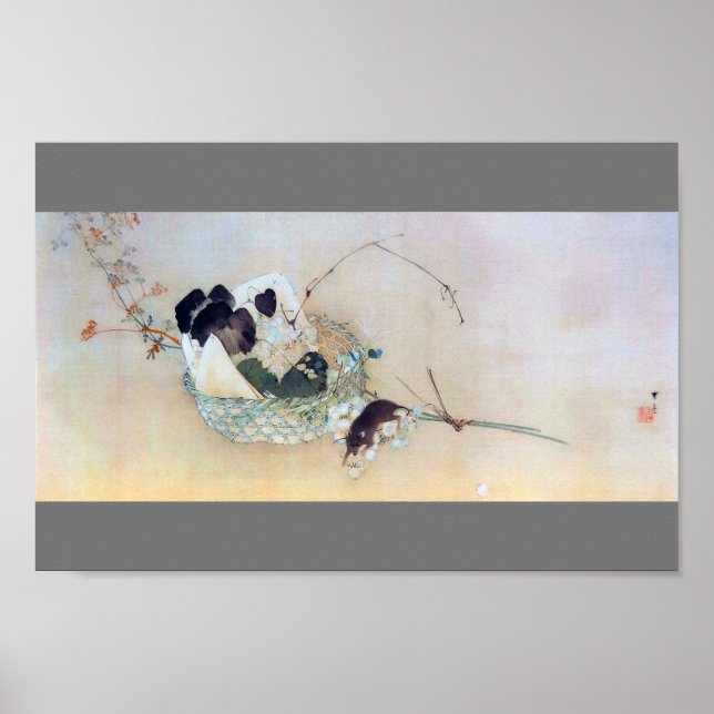 Poster Uvas e Ratos, Watanabe Seitei (Frente)