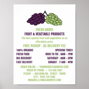 Poster Uvas, Greengrocers Publicidade