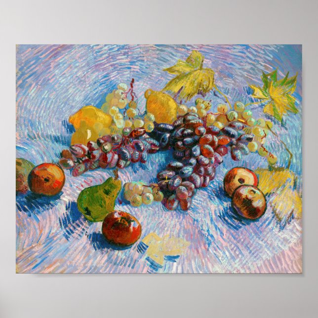 Poster Uvas, limões, peras e maçãs, Van Gogh (Frente)