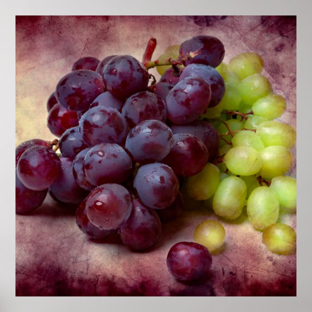 Pôster Uvas Vermelhas E Verdes (Frente)