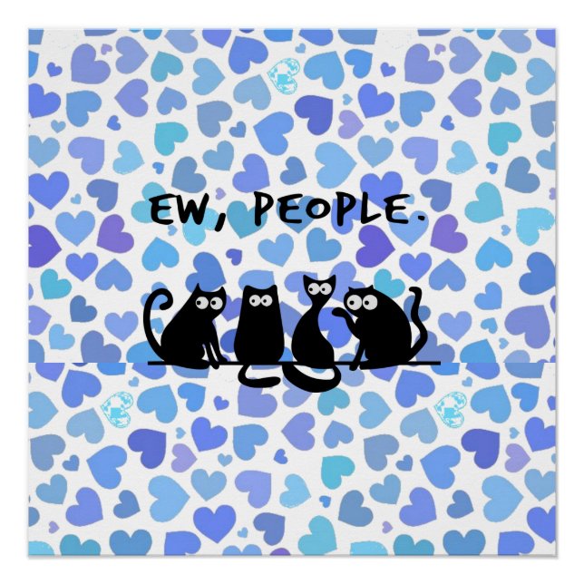 Pôster Uw Pessoas Engraçadas Gatos Pretos (Frente)