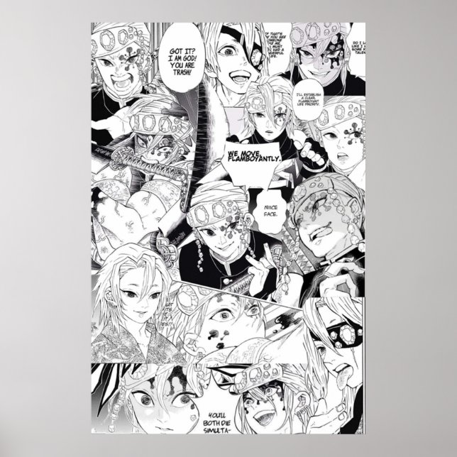 Poster Uzui Tengen Demon Slayer KNY Collage (Frente)