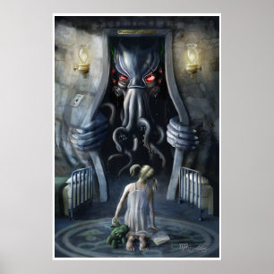 Pôster V2 de pensamento ansioso: Cthulhu que entra em