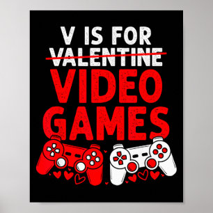 Poster V É Para O Dia Dos Namorados De Jogos De Vídeo Eng