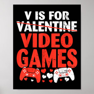 Poster V É Para O Dia Dos Namorados De Jogos De Vídeo Gam