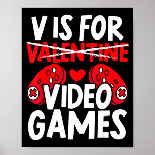 Poster V É Para Presente De Video Games Para Um Namorado