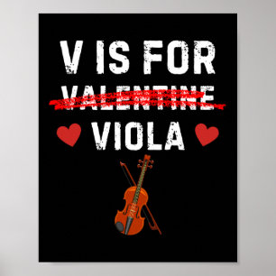 Poster V é para Viola Música Engraçada de Viola para o Di