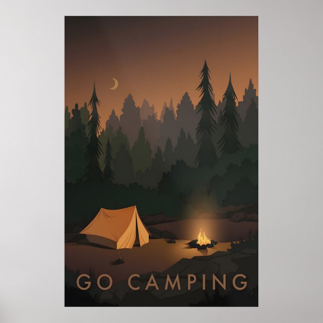 Poster Vá Acampar Cartaz de Viagens (Frente)