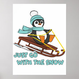 Poster Vá Com O Pinguim De Neve Que Dorme Com O Pinguim
