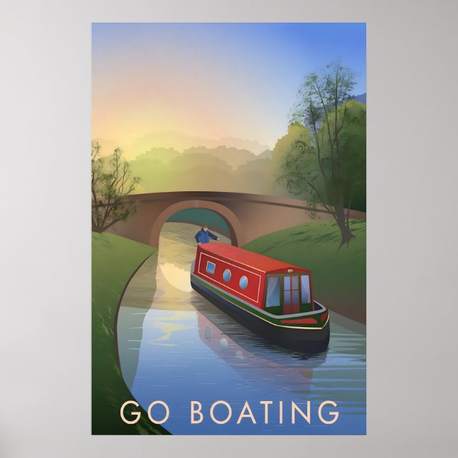 Poster Vá de Barco Cartaz de Viagem (Frente)