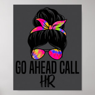 Poster Vá em Frente Ligar para RH Humor de Escritório Eng