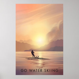 Poster Vá Esquiar na Água Cartaz de Viagens