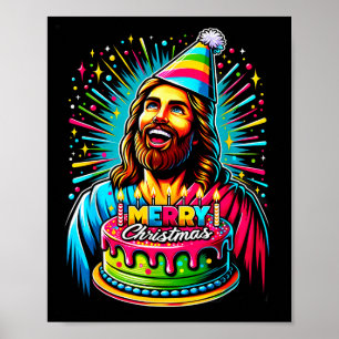 Poster Vá Jesus É Seu Aniversário Jesus Engraçado Natal X