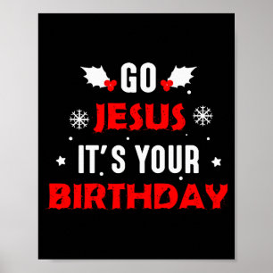 Poster Vá Jesus É Seu Aniversário Natal Divertido Família
